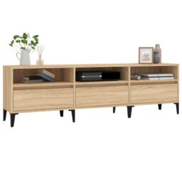 Berkfield Home TV Cabinet Sonoma Oak 150x30x44.5 cm Engineered Wood in Brown - thumbnail 4
