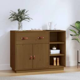 Berkfield Home Sideboard Honey Brown 98.5x40x75 cm Solid Wood Pine - thumbnail 2