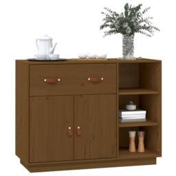 Berkfield Home Sideboard Honey Brown 98.5x40x75 cm Solid Wood Pine - thumbnail 4