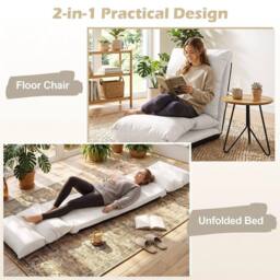 KORVIXA 14-Level Adjustable Floor Chair For Meditation in White - Size: 100 cm x 100 cm - thumbnail 5