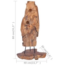 Berkfield Home Wine Rack for 8 Bottles 40x30x80 cm Solid Teak Wood in Brown - Size: 40 x 30 x 80 cm - thumbnail 3