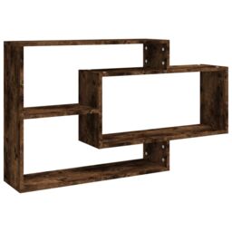 Berkfield Home Wall Shelf Smoked Oak 104x20x58.5 cm Engineered Wood in Brown - thumbnail 2