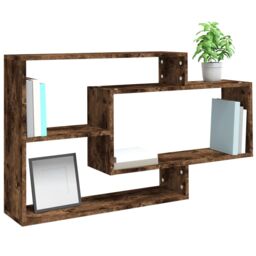 Berkfield Home Wall Shelf Smoked Oak 104x20x58.5 cm Engineered Wood in Brown - thumbnail 5