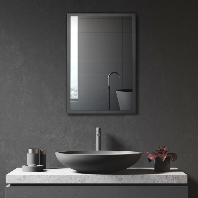 Kleankin Wall Mounted Bathroom Cabinet with Mirror & Storage Shelves in Black - image 1