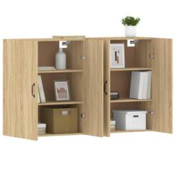 Berkfield Home Wall Mounted Cabinets 2 pcs Sonoma Oak Engineered Wood in Light Tan - thumbnail 4