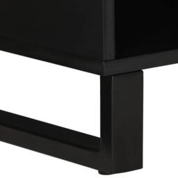 Berkfield Home TV Cabinet 100x33x46 cm Solid Wood Mango&Engineered Wood in Black - Size: 100 x 33 x 46 cm - thumbnail 6
