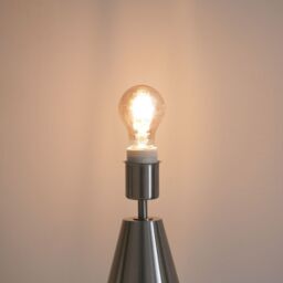 ValueLights Jax Brushed Chrome Dimmable Touch Table Lamp with Velvet Drum Shade in Charcoal - thumbnail 4