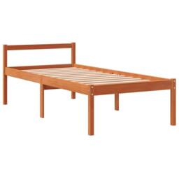 Berkfield Home Senior Bed without Mattress Wax Brown 75x190 cm Small Single Solid Wood Pine - thumbnail 3
