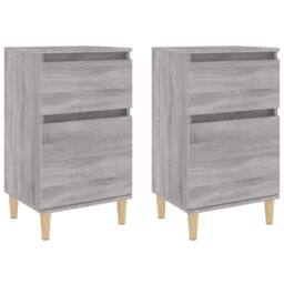 Berkfield Home Elegant Bedside Cabinets 2 pcs Grey Sonoma 40x35x70 cm - Size: 40 x 35 x 70 cm - thumbnail 3