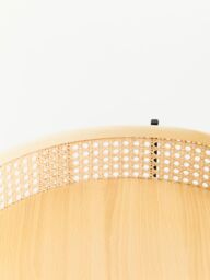Orsina Natural Sleek Side Table With Cross Legs, Hand Woven Square Webbed Table, Rattan Top Wooden Lounge Table - thumbnail 6