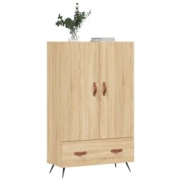 Berkfield Home Highboard Sonoma Oak 69.5x31x115 cm Engineered Wood in Brown - thumbnail 4