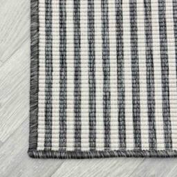 runrug Carpet Runner Rug - Indoor/Outdoor, Reversible, 2mm - 'Pinstripe' in Grey - Size: 70 cm x 360 cm - thumbnail 2