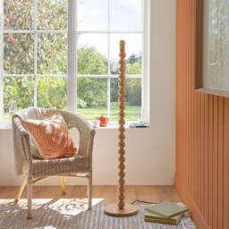 Netlighting Cane Bamboo Floor Lamp Grey Fabric Zigzag Shade 40cm E27 - thumbnail 5