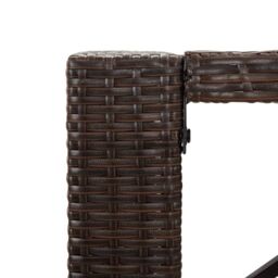 Berkfield Home Bar Table with Glass Top Brown 185x80x110 cm Poly Rattan - Size: 185 x 80 x 110 cm - thumbnail 5