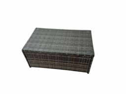 Fimous Rattan Garden Furniture Set with 2 Chairs 2 Small Stools Side Table in Dark Grey - thumbnail 3