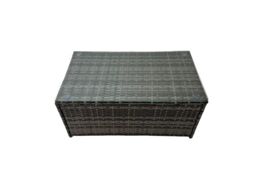 Fimous Rattan Garden Furniture Set with 2 Chairs 2 Small Stools Side Table in Dark Grey - thumbnail 2