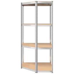Berkfield Home Sturdy 4-Layer Corner Shelf Silver Steel&Engineered Wood - thumbnail 5