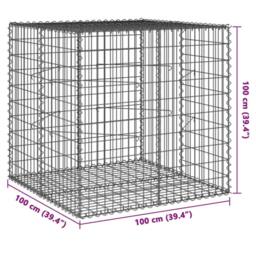 Berkfield Home Stunning Gabion Basket with Cover 100x100x100 cm Galvanised Iron in Silver - Size: 100 x 100 x 100 cm - thumbnail 7