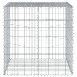 Berkfield Home Stunning Gabion Basket with Cover 100x100x100 cm Galvanised Iron in Silver - Size: 100 x 100 x 100 cm - thumbnail 1