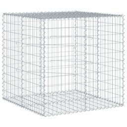 Berkfield Home Stunning Gabion Basket with Cover 100x100x100 cm Galvanised Iron in Silver - Size: 100 x 100 x 100 cm - thumbnail 3