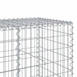 Berkfield Home Stunning Gabion Basket with Cover 100x100x100 cm Galvanised Iron in Silver - Size: 100 x 100 x 100 cm - thumbnail 6