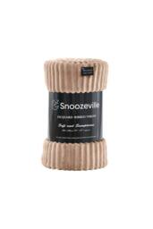 Dyzi Large Supersoft Ribbed Jacquard Fleece Throw Blanket 200 x 240cm in Light Brown - Size: 200 cm x 240 cm - thumbnail 2