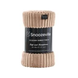 Dyzi Large Supersoft Ribbed Jacquard Fleece Throw Blanket 200 x 240cm in Light Brown - Size: 200 cm x 240 cm - thumbnail 6