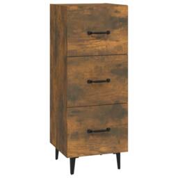 Berkfield Home Sideboard Smoked Oak 34.5x34x90 cm Engineered Wood in Brown - thumbnail 3