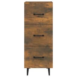 Berkfield Home Sideboard Smoked Oak 34.5x34x90 cm Engineered Wood in Brown - thumbnail 5