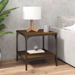 Berkfield Home Side Tables 2 pcs Brown Oak 40x40x40 cm Engineered Wood - Size: 40 x 40 x 40 cm