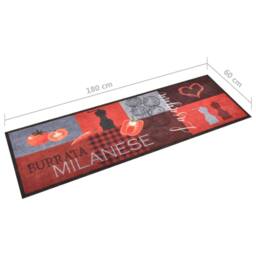 Berkfield Home Kitchen Carpet Washable Tomatoes 60x180 cm in Red - thumbnail 5