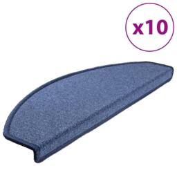 Berkfield Home Stair Mats 10 pcs 65x24x4 cm Blue - Size: Medium - thumbnail 2