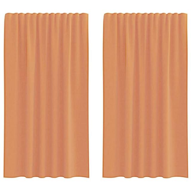 Berkfield Home Voile Curtains with Rod Pockets 2 pcs Terracotta - image 1