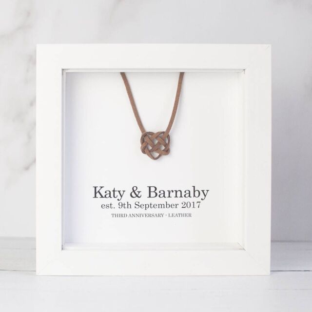 Afewhometruths Handcrafted Celtic Faux Leather Heart - Personalised Anniversary Keepsake in Brown - image 1