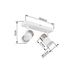 Netlighting Brisbon Twin Ceiling Spotlight White Matt 2x GU10 - thumbnail 6