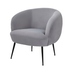 GFW Kamliah Pleated Velvet Accent Chair in Grey - thumbnail 3