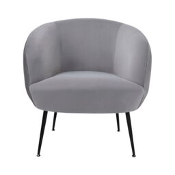 GFW Kamliah Pleated Velvet Accent Chair in Grey - thumbnail 2