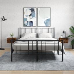 Berkfield Home Wall-mounted Bedside Cabinets 2 pcs Smoked Oak 35x35x20 cm in Brown - Size: 35 x 35 x 20 cm - thumbnail 1