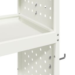 Berkfield Home Tool Trolley with Shelf with Wheel with Storage Manual White 65 x 35 x 111 cm Metal - thumbnail 8