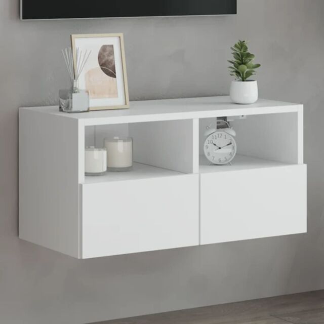 Berkfield Home TV Wall Cabinet White 60x30x30 cm Engineered Wood - Size: 60 x 30 x 30 cm - image 1