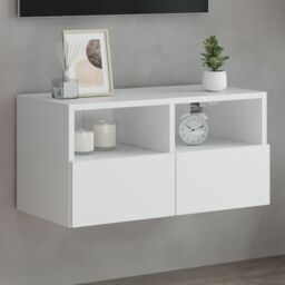 Berkfield Home TV Wall Cabinet White 60x30x30 cm Engineered Wood - Size: 60 x 30 x 30 cm - thumbnail 1