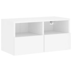 Berkfield Home TV Wall Cabinet White 60x30x30 cm Engineered Wood - Size: 60 x 30 x 30 cm - thumbnail 2