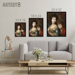 "Artery8 Gainsborough Elizabeth Thomas Linley Framed Canvas Wall Art Print - Size: W12"" x H16""" - thumbnail 4