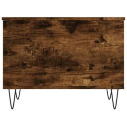 Berkfield Home Modern Coffee Table Smoked Oak 60x44.5x45 cm Engineered Wood in Brown - thumbnail 6