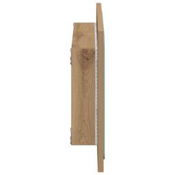 Berkfield Home Bathroom Mirror with LED Light Artisan Oak 60x8.5x38 cm in Brown - thumbnail 7