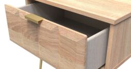 Ready Assembled 2 U Metro 1 Drawer Bedside (Ready Assembled) in Light Oak - Size: Small - thumbnail 5
