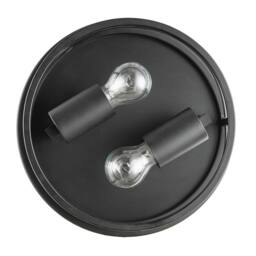 Happy Homewares Industrial Vintage Black Round Flush Ceiling Light with Wire Design - thumbnail 5