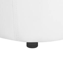 Wyld and Coco Glamour Pouffe White Faux Leather Storage Stool 40 x 38 cm - thumbnail 6