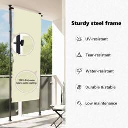 Berkfield Home Outdoor Roller Blind 120x270 cm Cream - thumbnail 8