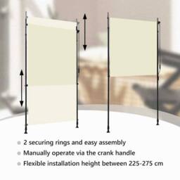 Berkfield Home Outdoor Roller Blind 120x270 cm Cream - thumbnail 9